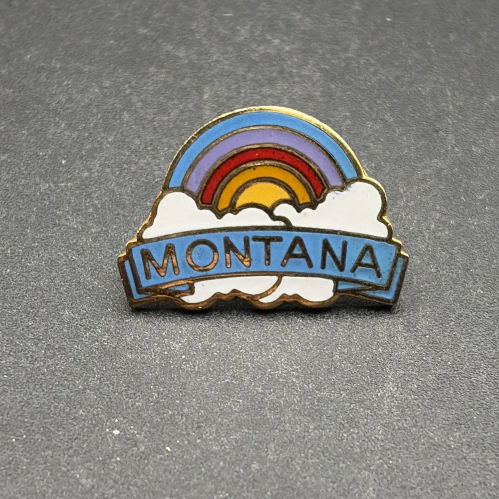 Montana Clouds Rainbow Lapel Hat‎ Pin